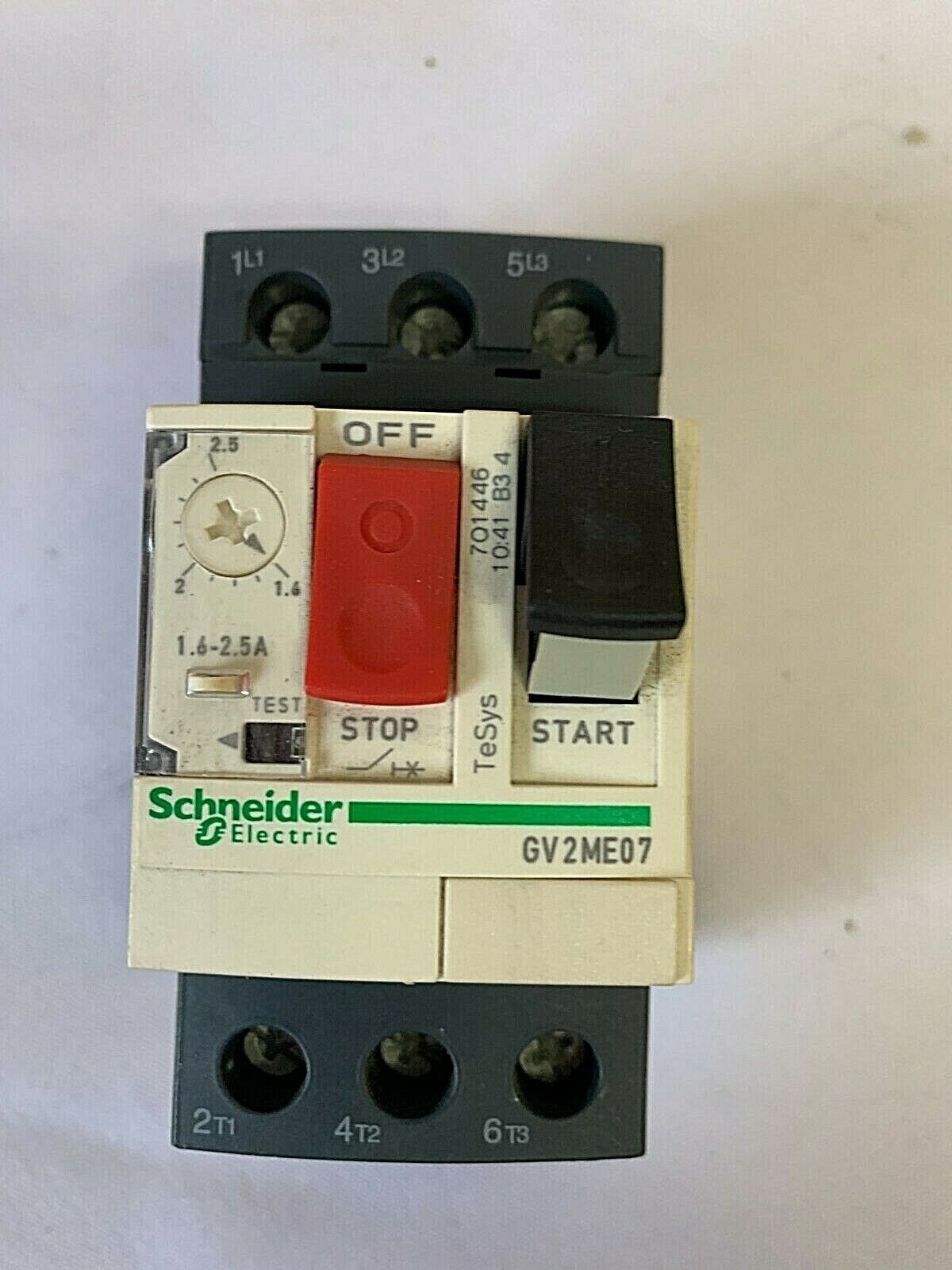 Schneider Electric GV2ME07, TeSys GV2 Manual Starter and Protector,1.6 to 2.5 A