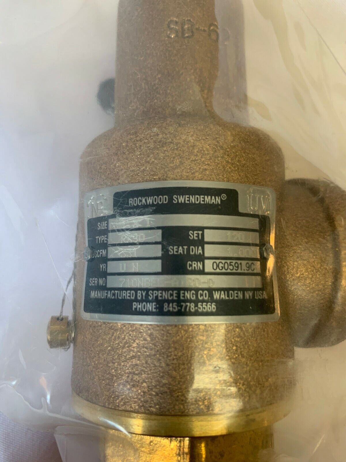 Rockwood Swendeman 710NBEE-A, Safety Relief Valve