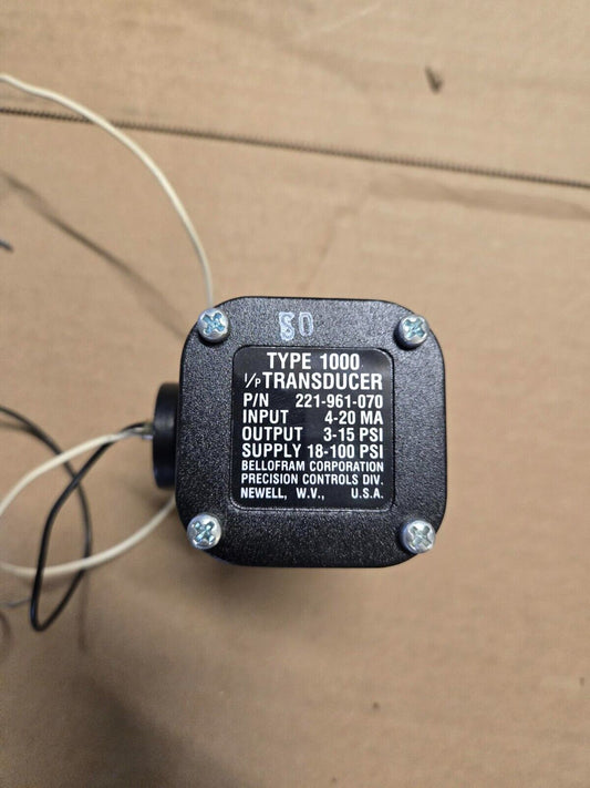 NEW Bellofram 221-961-070-000 Transducer Type 1000 4-20mA