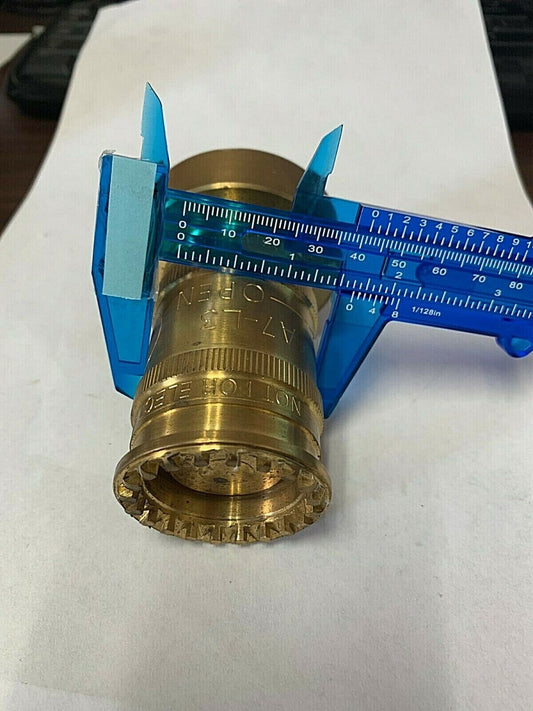 Fire Hose Nozzle, 1-1/2" Inlet Size, NST Thread Type, 60 gpm Flow Rate, Brass Bu