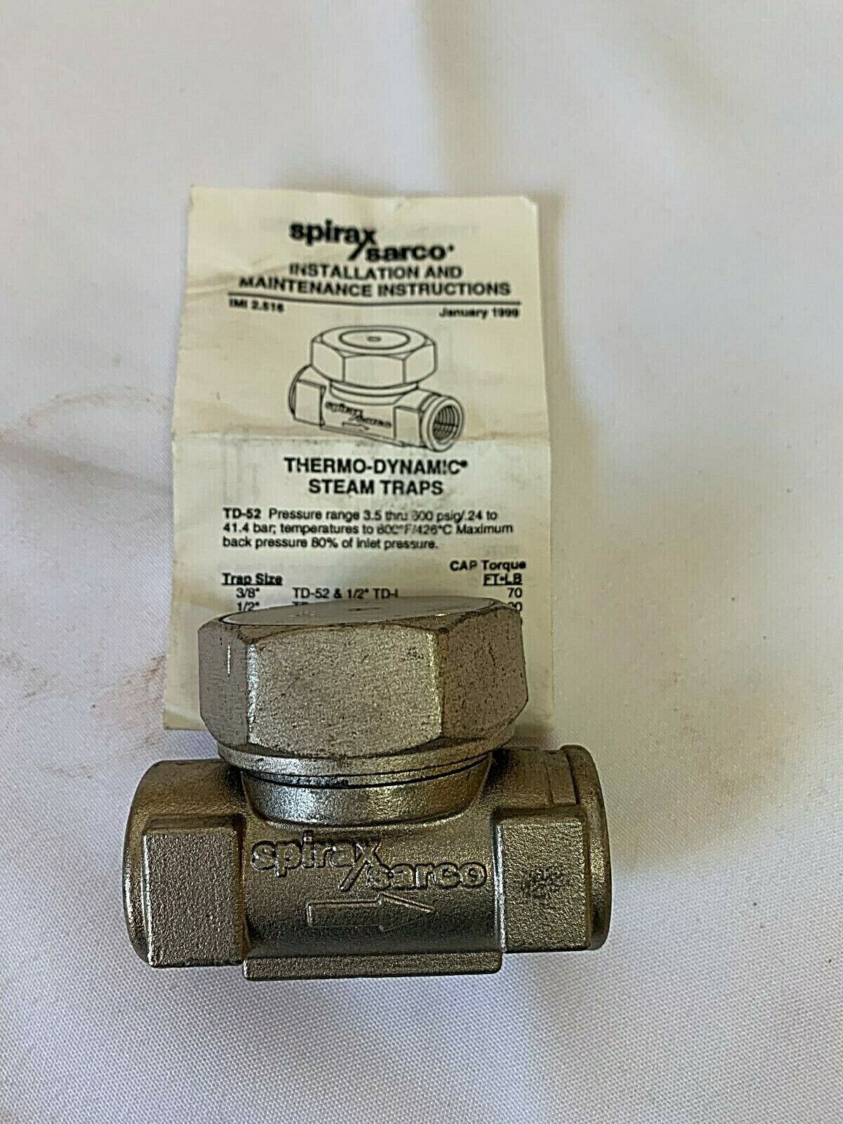 Spirax Sarco TD52 1/2 inch Thermo-Dynamic Steam Trap