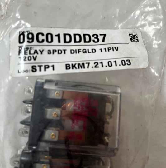 09C01Ddd37 - Relay 3Pdt Difgld 11Piv 120V - Milnor