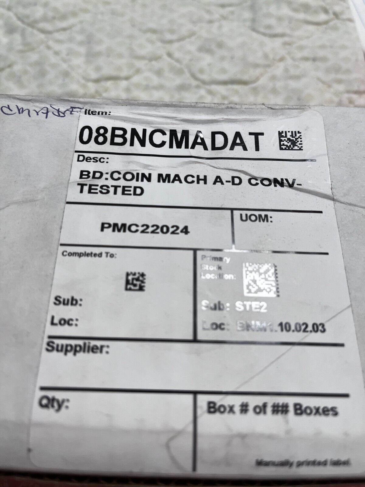 08Bncmadat - Bd Coin Mach A-D Conv-Tested - Pellerin Milnor